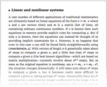 Linear and nonlinear systems