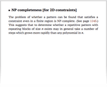 NP completeness [for 2D constraints]