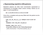 Representing repetitive [2D] patterns