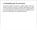 Undecidability [for 2D constraints]