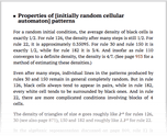 Properties of [initially random cellular automaton] patterns