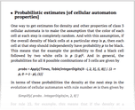 Probabilistic estimates [of cellular automaton properties]