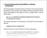 Fractal dimensions [of additive cellular automata]