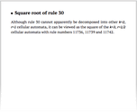 Square root of rule 30