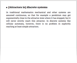 [Attractors in] discrete systems
