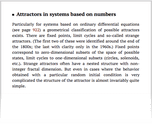 Attractors in systems based on numbers