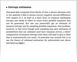 Entropy estimates