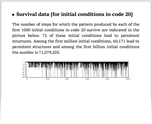 Survival data [for initial conditions in code 20]