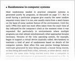 Randomness in computer systems