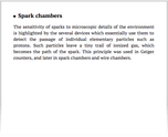Spark chambers