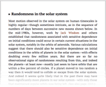 Randomness in the solar system