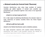 Related results [to Central Limit Theorem]