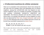 1D [discrete] transitions [in cellular automata]