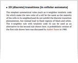 2D [discrete] transitions [in cellular automata]