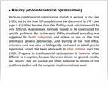 History [of combinatorial optimization]