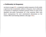 Uniformity in frequency