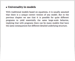 Universality in models