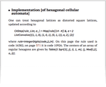 Implementation [of hexagonal cellular automata]