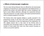 Effects of microscopic roughness