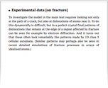 Experimental data [on fracture]
