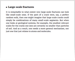 Large-scale fractures