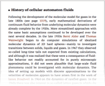 History of cellular automaton fluids