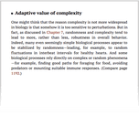 Adaptive value of complexity