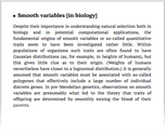 Smooth variables [in biology]