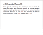 [Biological] self-assembly