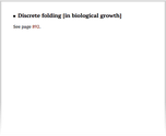 Discrete folding [in biological growth]