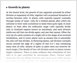 Growth in plants