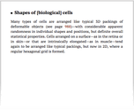 Shapes of [biological] cells
