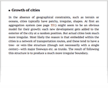 Growth of cities