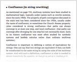 Confluence [in string rewriting]