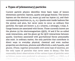 Types of [elementary] particles