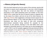 History [of gravity theory]