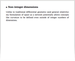 Non-integer dimensions