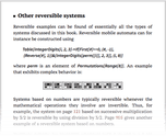 Other reversible systems