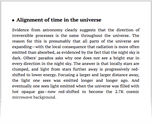 Alignment of time in the universe