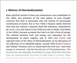 History of thermodynamics