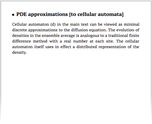 PDE approximations [to cellular automata]