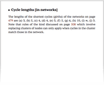 Cycle lengths [in networks]