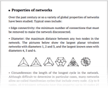 Properties of networks