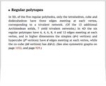 Regular polytopes