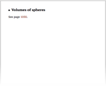 Volumes of spheres