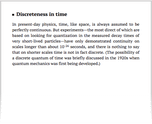 Discreteness in time