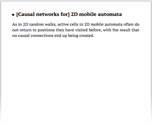 [Causal networks for] 2D mobile automata