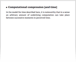 Computational compression [and time]