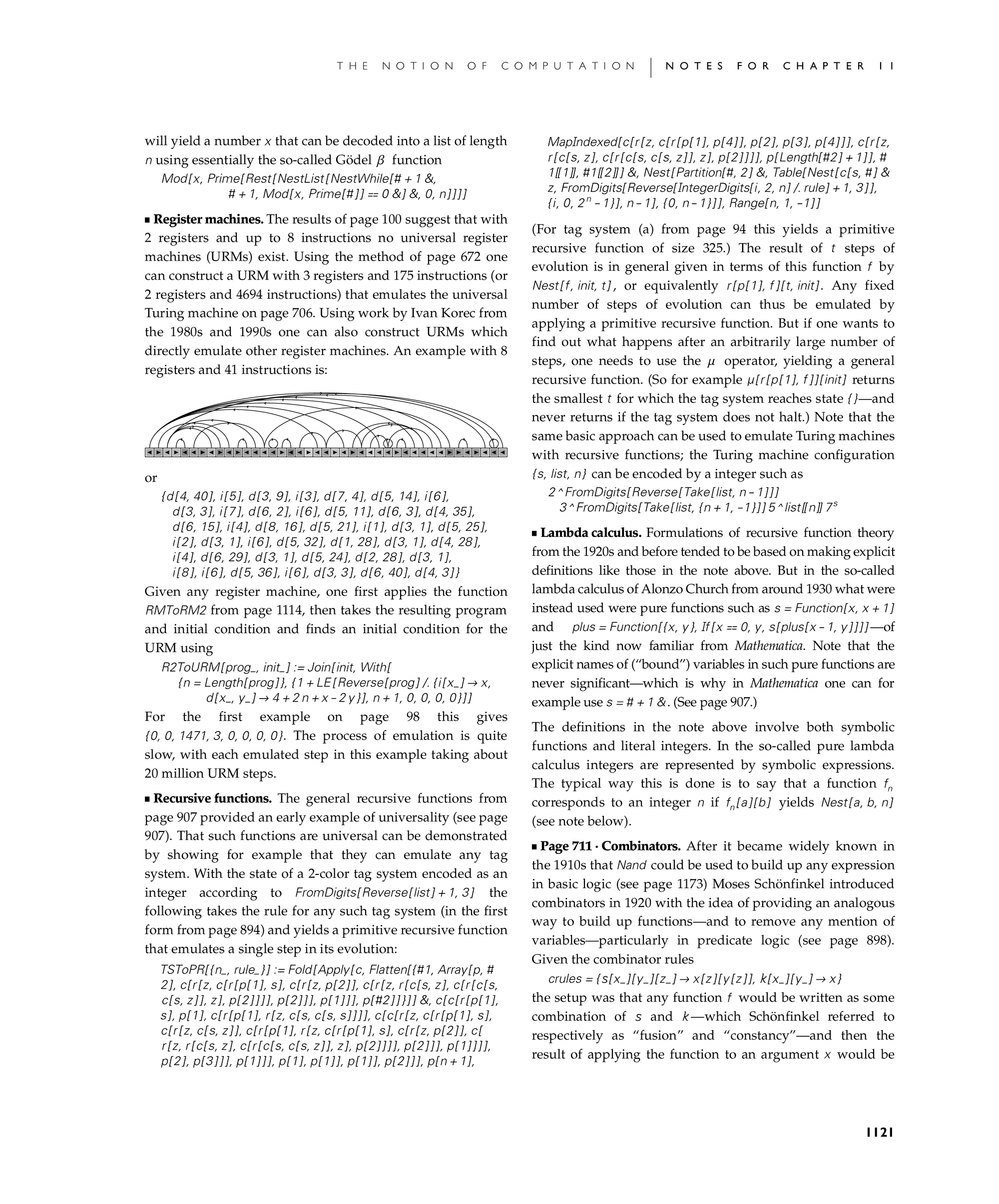Page 1121: Notes for Universality in Turing Machines and Other Systems