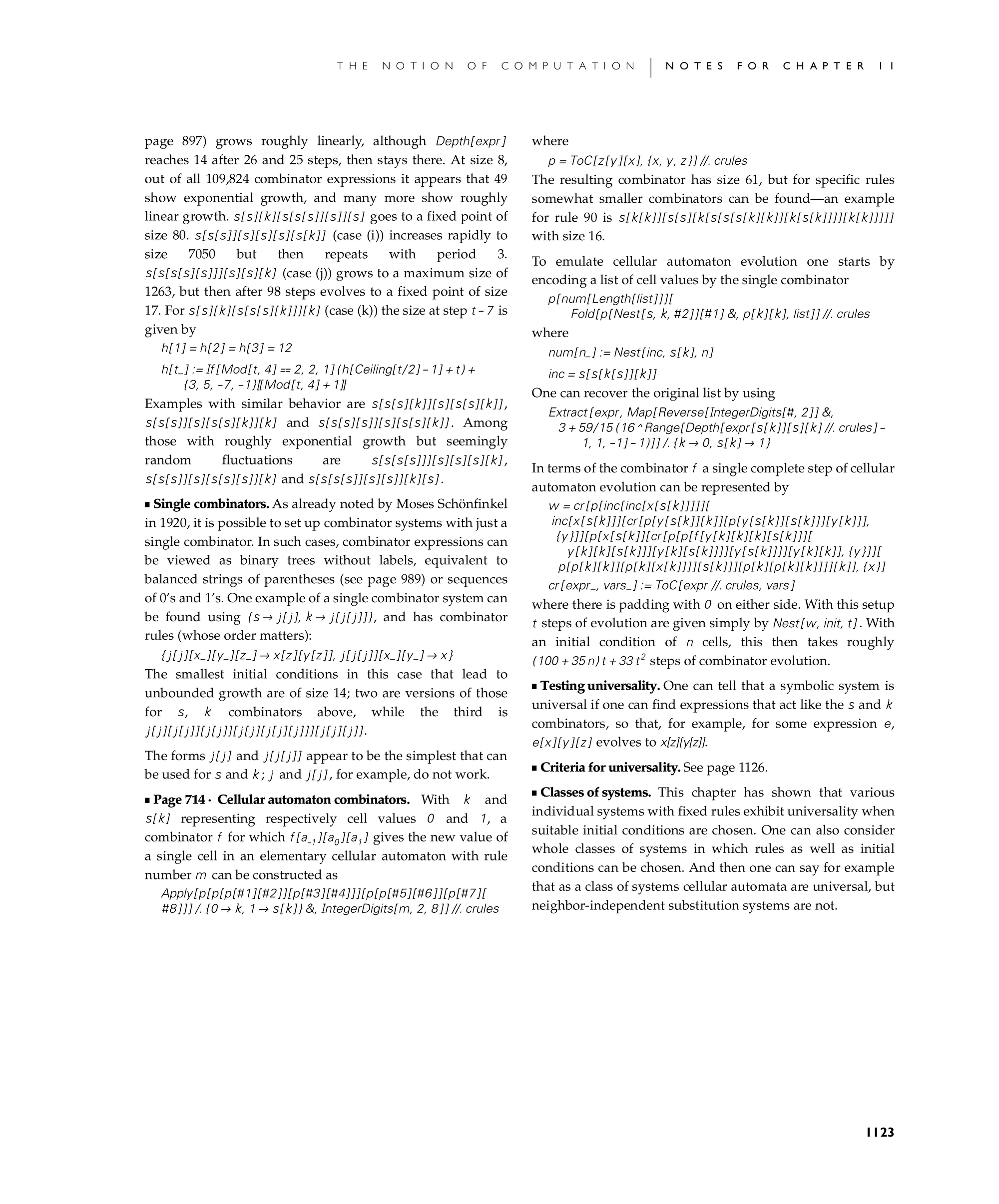 Page 1123: Notes for Universality in Turing Machines and Other Systems